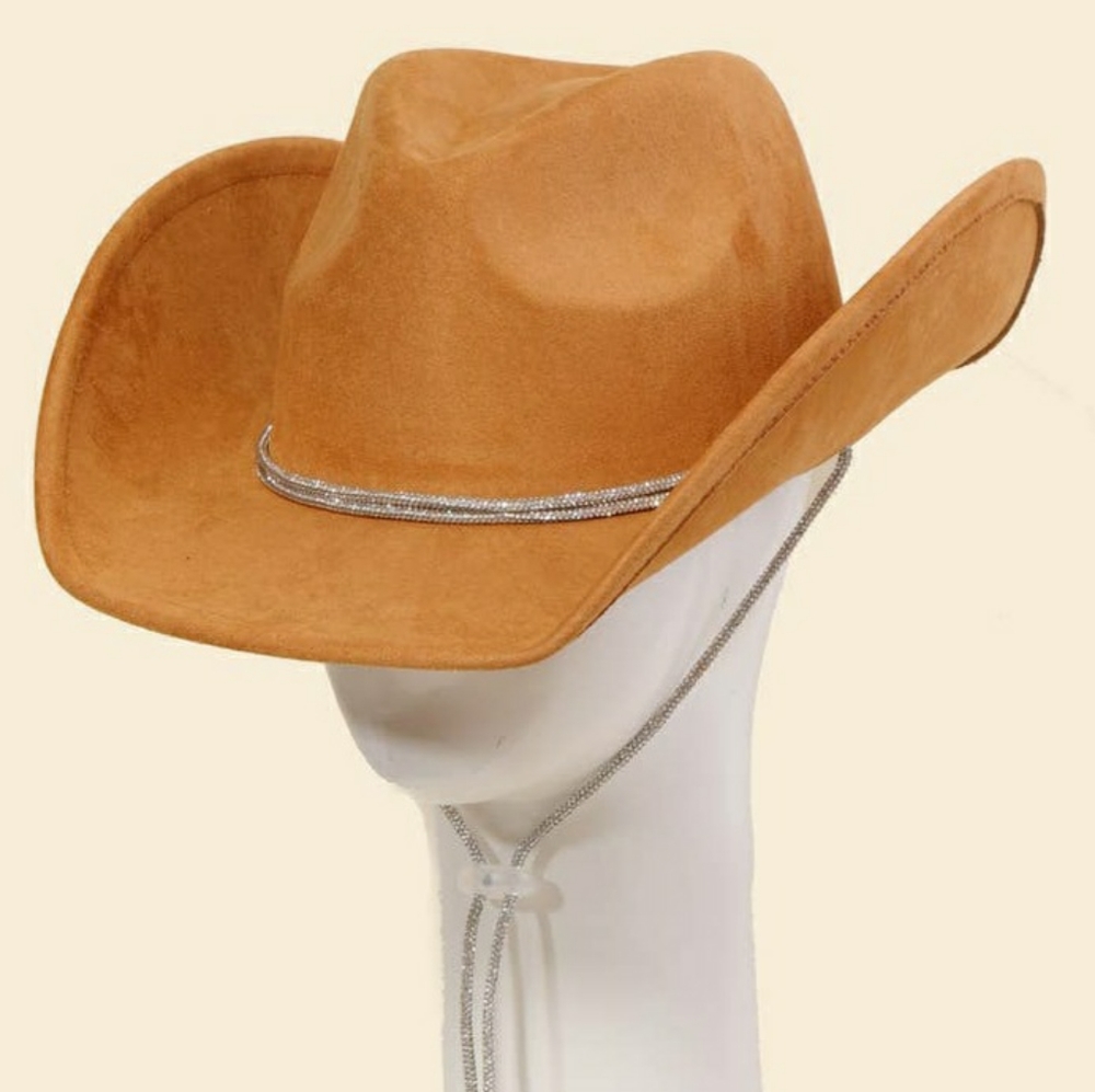 Brown Cowgirl hat with Rhinestones